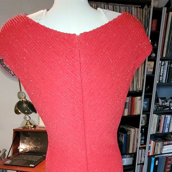 Vanessa Stevens Red Sparkle Evening Gown Circa 1993 - Picture 2 of 8